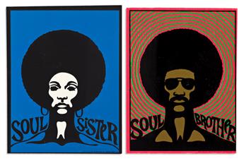 (BLACK POWER.) Group of 10 black-light and dayglo posters.